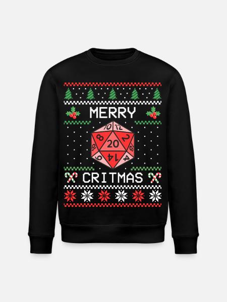 Merry Critmas II - Ugly Christmas - Stanley/Stella ROLLER Unisex Organic Sweatshirt - black