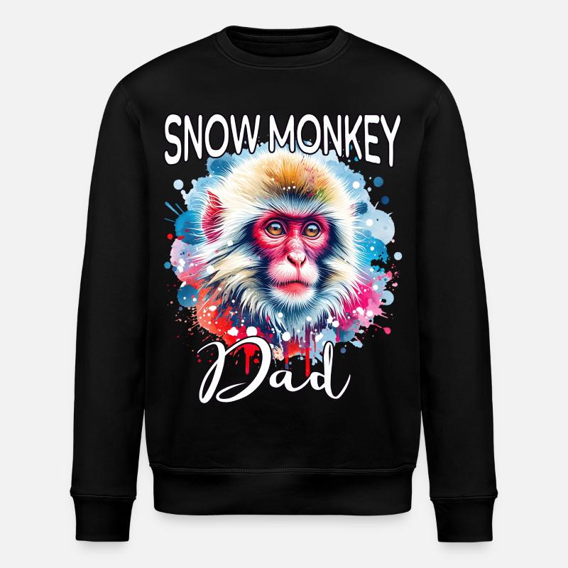 Schneeaffe Papa - Stanley/Stella Unisex Bio-Sweatshirt ROLLER - Schwarz