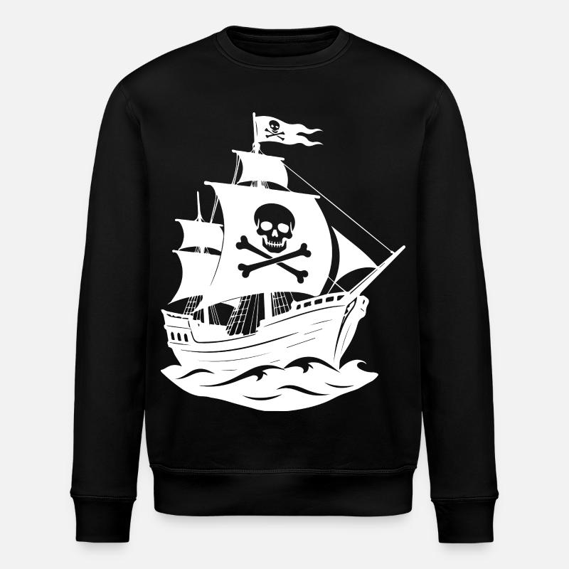 Piratenschiff - Stanley/Stella Unisex Bio-Sweatshirt ROLLER - Schwarz