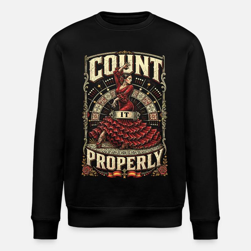 Flamenco Count It Properly - Stanley/Stella ROLLER Unisex Organic Sweatshirt - black