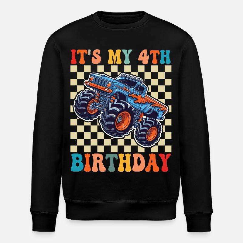 Monster Truck pour 4e anniversaire - Sweat bio ROLLER Stanley/Stella Unisexe - noir