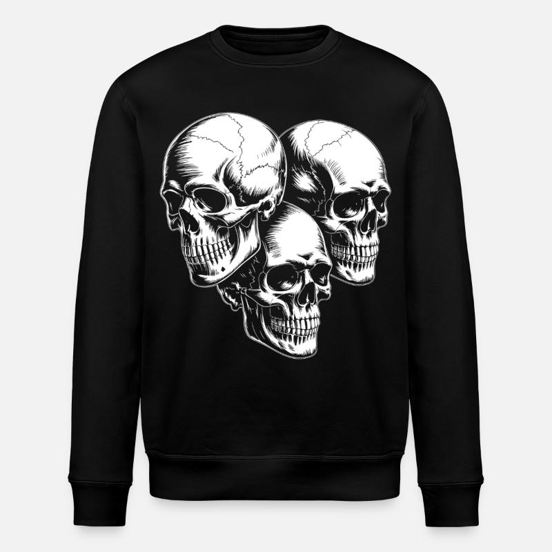 Silhouette du Triple Crâne - Sweat bio ROLLER Stanley/Stella Unisexe - noir