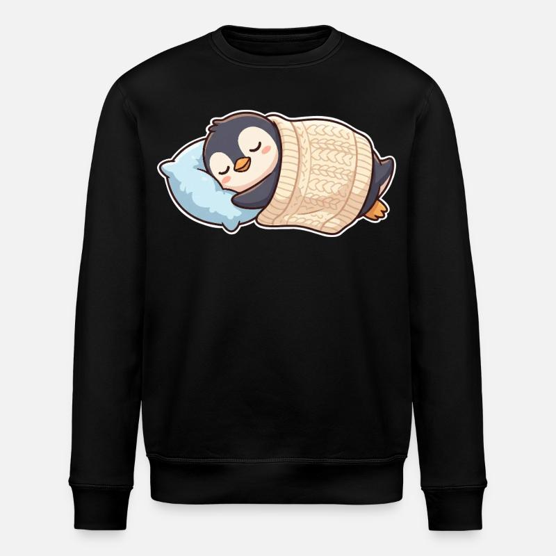 Pinguin Schlafen - Stanley/Stella Unisex Bio-Sweatshirt ROLLER - Schwarz