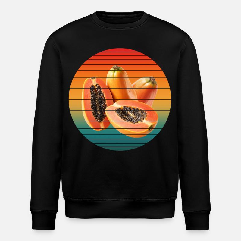 papaya fruit - Stanley/Stella ROLLER Unisex Organic Sweatshirt - black