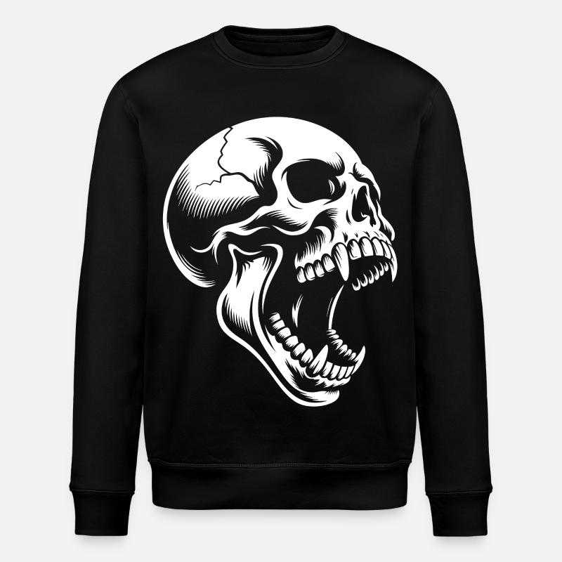 Screaming Skull - Stanley/Stella ROLLER Unisex Organic Sweatshirt - black
