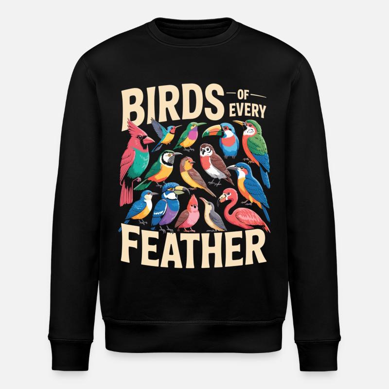 Birds of Every Feather Vogel Vielfalt - Stanley/Stella Unisex Bio-Sweatshirt ROLLER - Schwarz