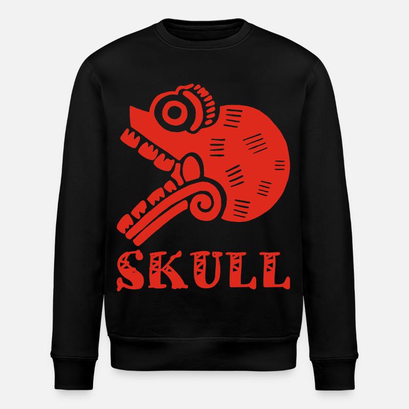 Roter Stammesschädel - Stanley/Stella Unisex Bio-Sweatshirt ROLLER - Schwarz