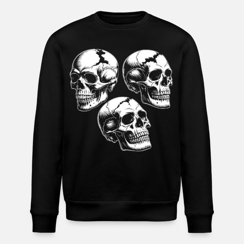 Drei Totenkopf Silhouetten - Stanley/Stella Unisex Bio-Sweatshirt ROLLER - Schwarz