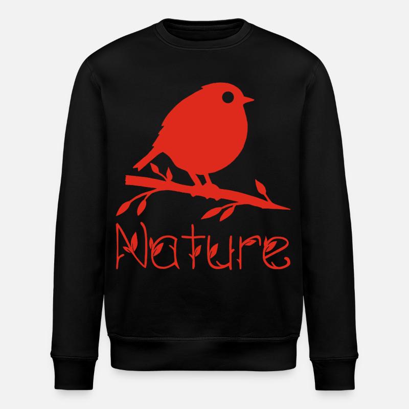 Nature Awakens (Red) - Stanley/Stella ROLLER Unisex Organic Sweatshirt - black