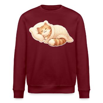Le chat dort - Sweat bio ROLLER Stanley/Stella Unisexe - bordeaux - Devant - Nik (191cm)