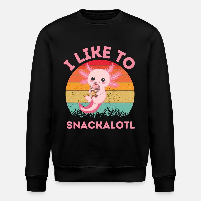 Snackalot Kawaii Bubble Tea - Stanley/Stella ROLLER Unisex Organic Sweatshirt - black