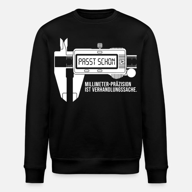 Handwerker Messschieber Millimeter Präzision - Stanley/Stella Unisex Bio-Sweatshirt ROLLER - Schwarz