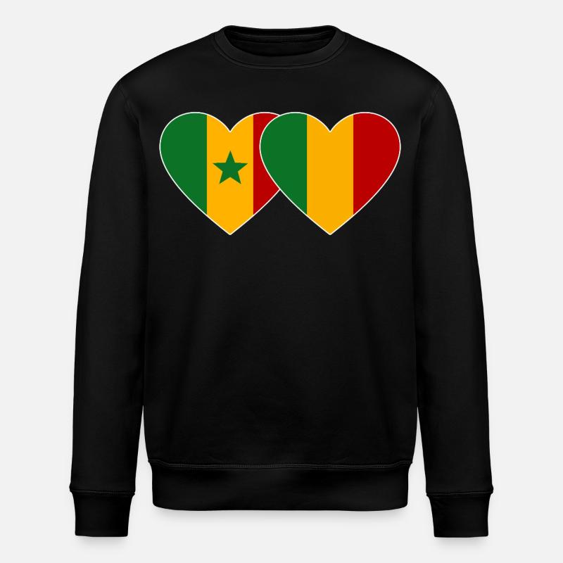 Senegal_Mali_Flagge_Herz - Stanley/Stella ROLLER Unisex Organic Sweatshirt - black