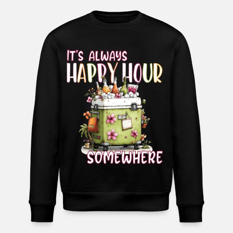 Happy Hour Somewhere - Stanley/Stella Unisex Bio-Sweatshirt ROLLER - Schwarz