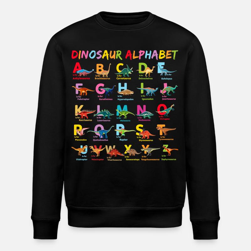 Alphabet Dinosaurier Alphabet Child - Stanley/Stella Unisex Bio-Sweatshirt ROLLER - Schwarz