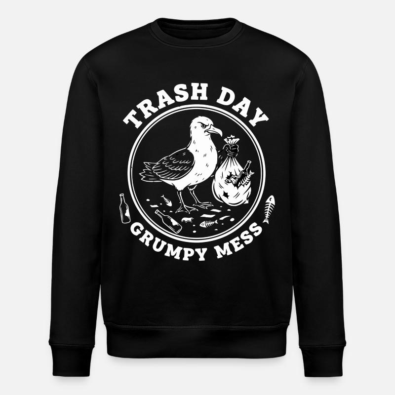 Seagull Trash Day Trash - Stanley/Stella ROLLER Unisex Organic Sweatshirt - black