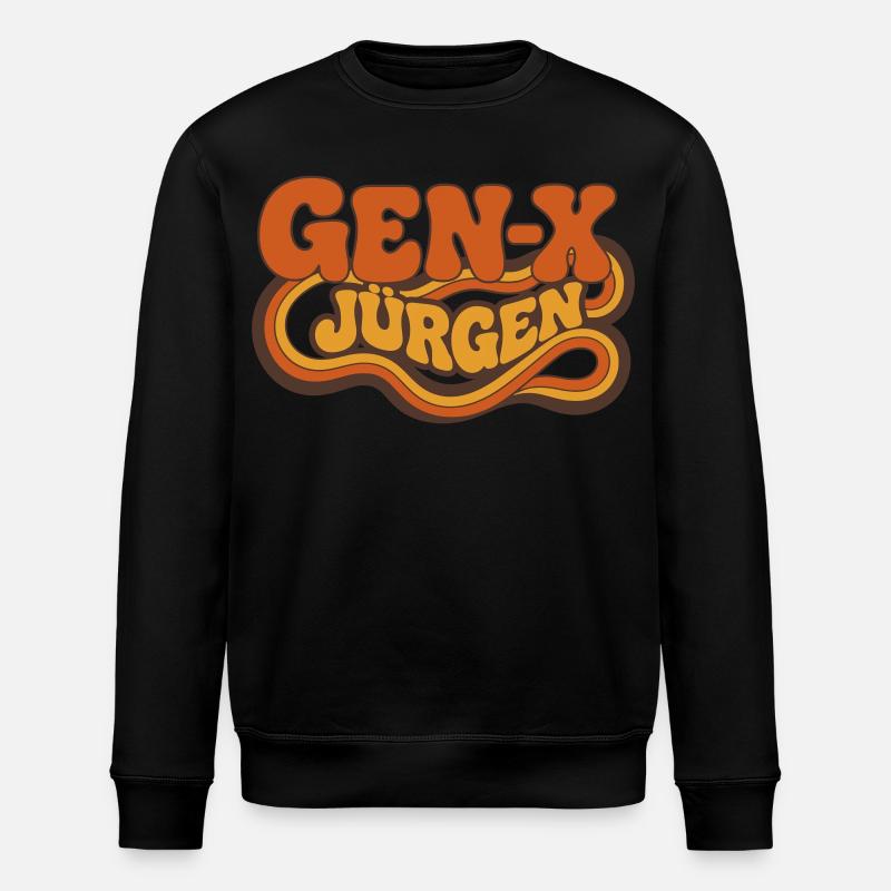 Gen-K Jürgen Retro Swirl - Stanley/Stella Unisex Bio-Sweatshirt ROLLER - Schwarz
