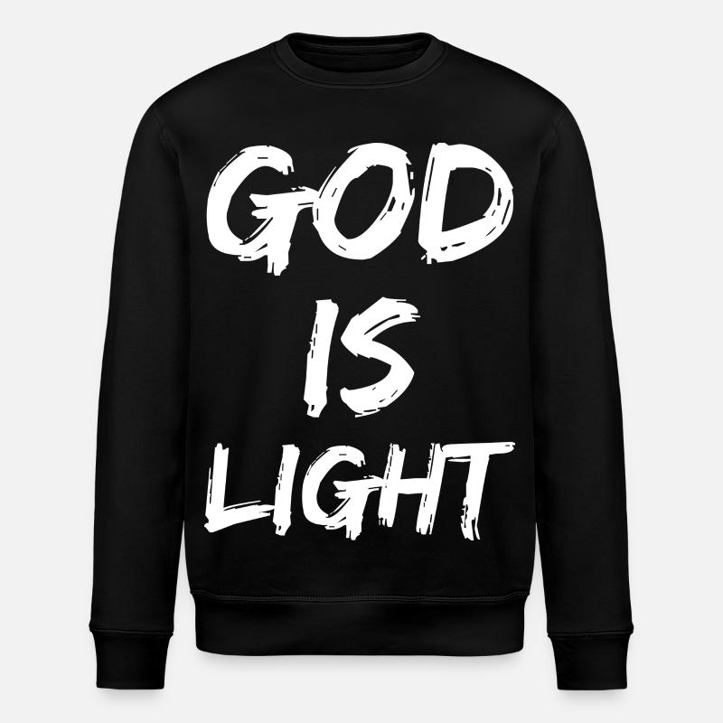 god is light - Stanley/Stella ROLLER Unisex Organic Sweatshirt - black