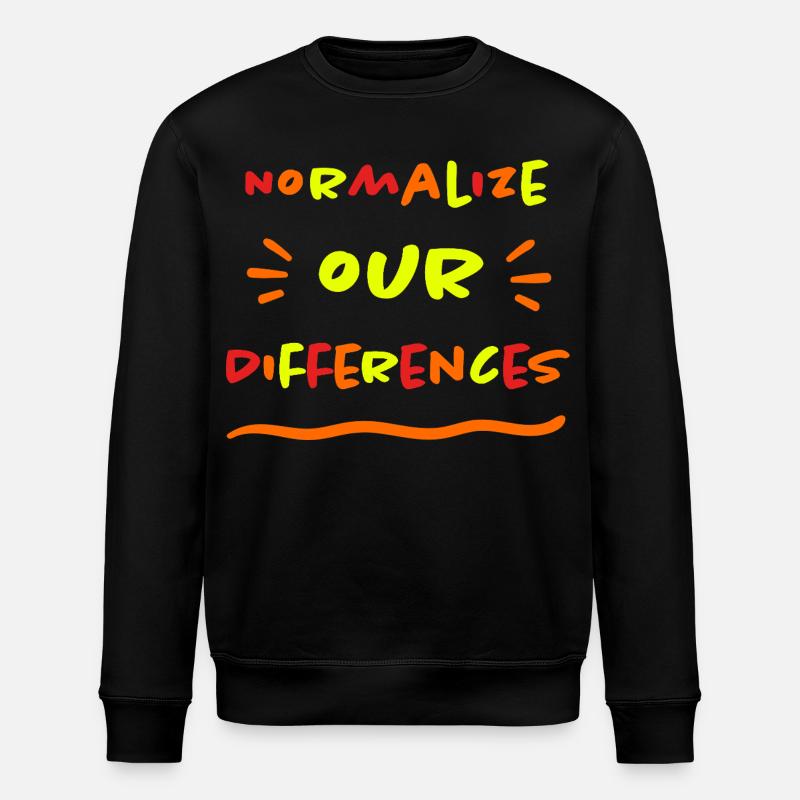 Normalize our Differences - Inclusion - neon - Stanley/Stella ROLLER Unisex Organic Sweatshirt - black