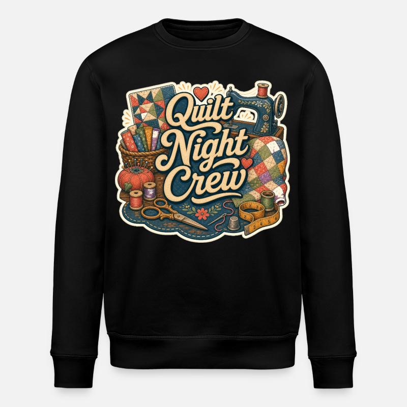 Quilt Night Crew - Stanley/Stella Unisex Bio-Sweatshirt ROLLER - Schwarz