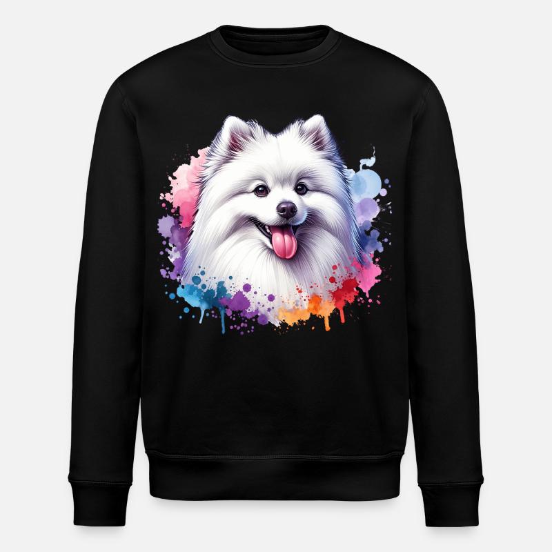 Motif spitz poméranien - Sweat bio ROLLER Stanley/Stella Unisexe - noir