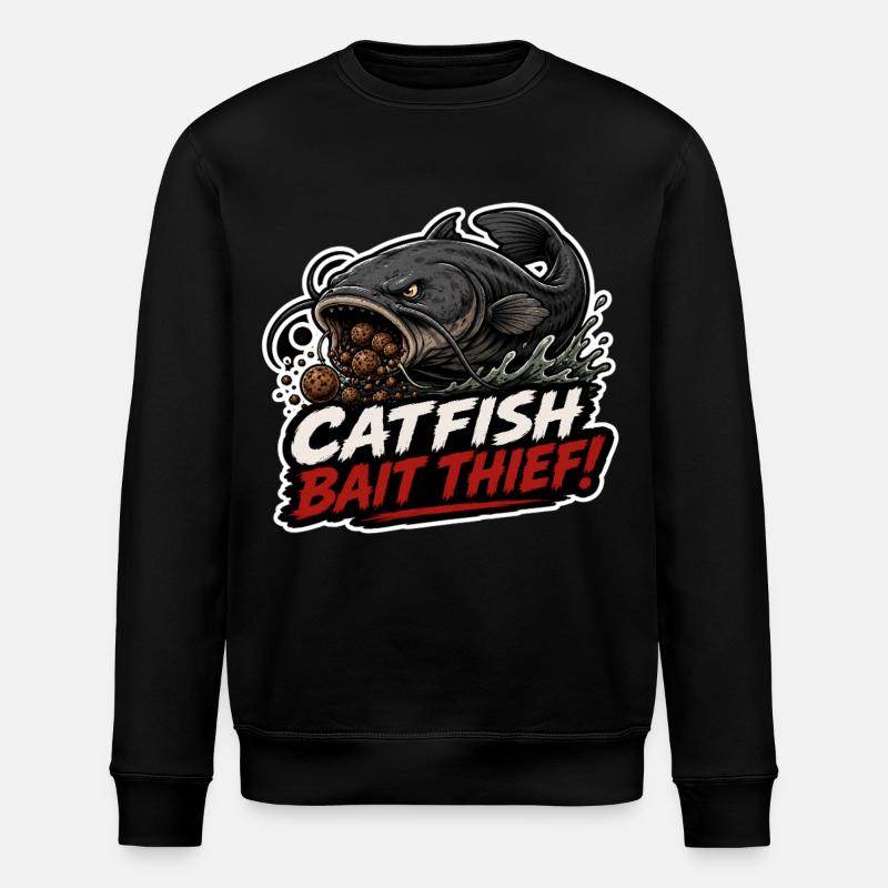 Welsköder-Dieb-Karpfenfisch-Design - Stanley/Stella Unisex Bio-Sweatshirt ROLLER - Schwarz