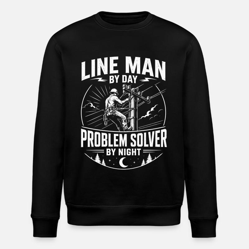 Power Line Cable Technician Motif - Stanley/Stella ROLLER Unisex Organic Sweatshirt - black
