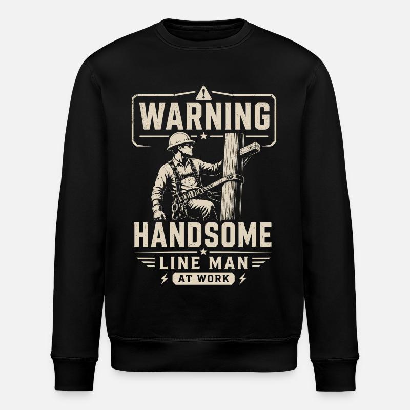 Electricity Cable Technology Electrician Motif - Stanley/Stella ROLLER Unisex Organic Sweatshirt - black