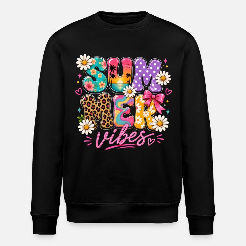 Summer Vibes – Buntes Sommer-Design - Stanley/Stella Unisex Bio-Sweatshirt ROLLER - Schwarz