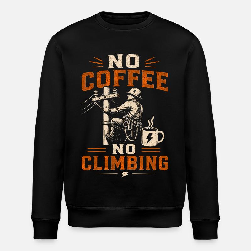 Lineman Kaffee Stromleitung Elektriker - Stanley/Stella Unisex Bio-Sweatshirt ROLLER - Schwarz