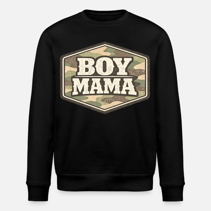 Boy Mama Tarnung | Jungen-Mama-Geschenk - Stanley/Stella Unisex Bio-Sweatshirt ROLLER - Schwarz