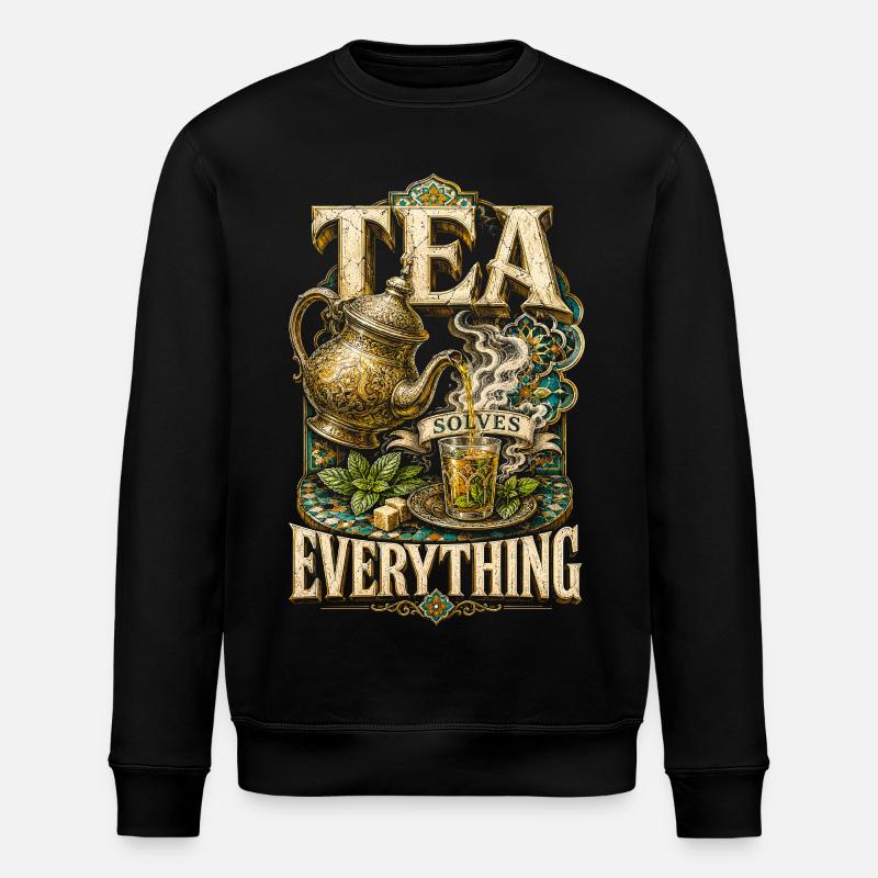 Marokkaner Marokko Tea Solves Everything - Stanley/Stella Unisex Bio-Sweatshirt ROLLER - Schwarz