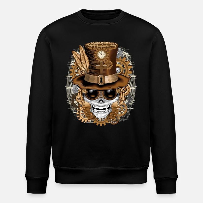 Skull Steampunk Voodoo - Stanley/Stella Unisex Bio-Sweatshirt ROLLER - Schwarz