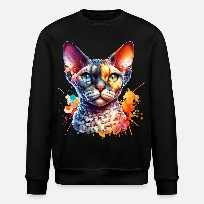 Devon Rex Motiv - Stanley/Stella Unisex Bio-Sweatshirt ROLLER - Schwarz