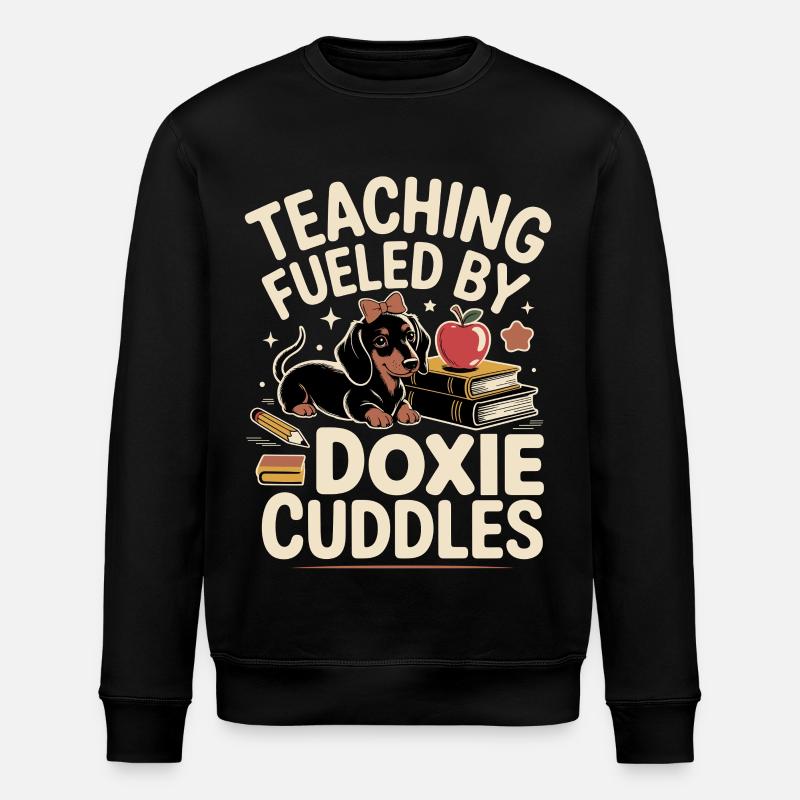 Dachshund Teacher - Stanley/Stella ROLLER Unisex Organic Sweatshirt - black