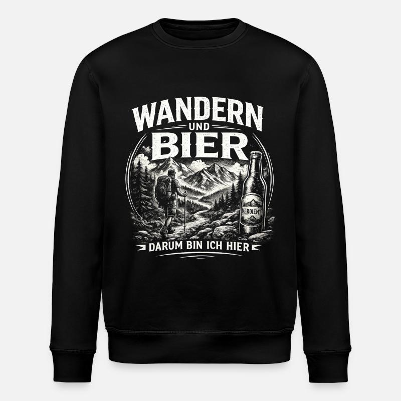 Wandern und Bier Berg Abenteuer - Stanley/Stella Unisex Bio-Sweatshirt ROLLER - Schwarz