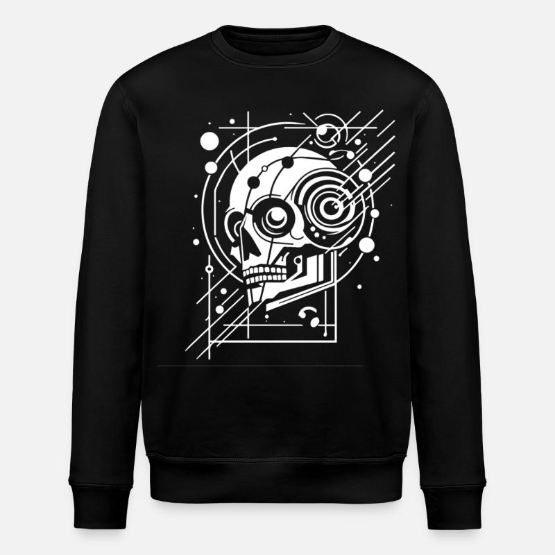 Cyber-Schädel Geometrie Neon - Stanley/Stella Unisex Bio-Sweatshirt ROLLER - Schwarz