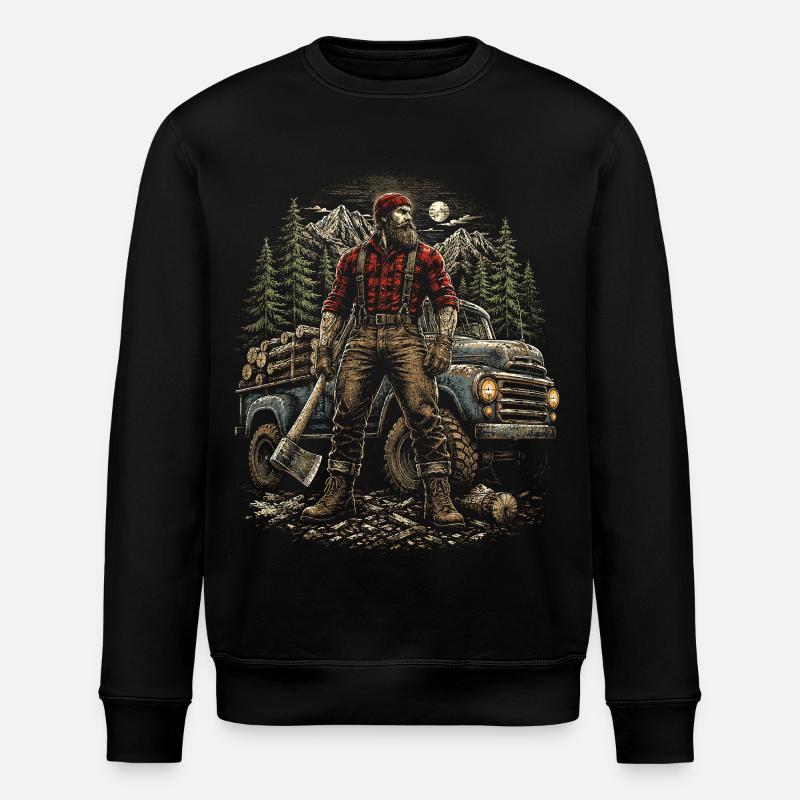 Lumberjacks Tree Cutters Lumberjacks - Stanley/Stella ROLLER Unisex Organic Sweatshirt - black