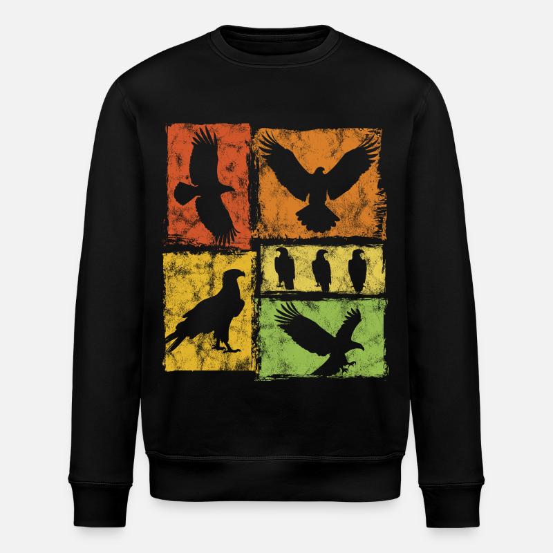 Adler Retro Grafik - Stanley/Stella Unisex Bio-Sweatshirt ROLLER - Schwarz