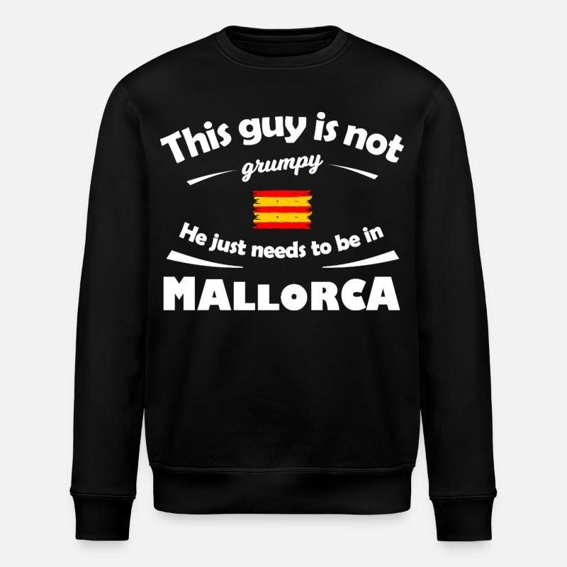 Mallorca Island Happiness – Not Grumpy - Stanley/Stella ROLLER Unisex Organic Sweatshirt - black
