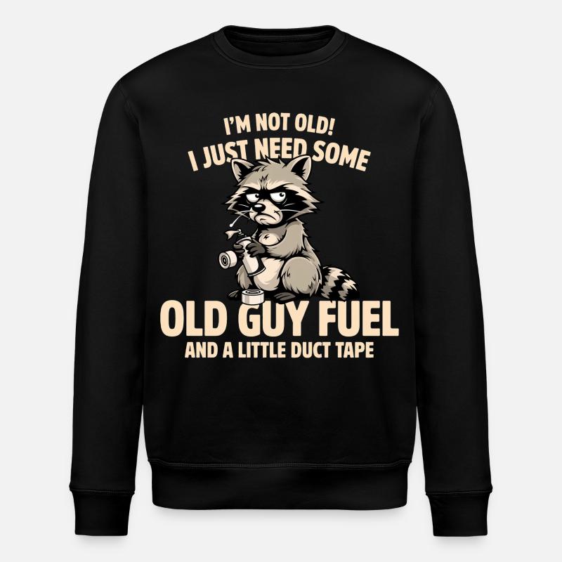 Waschbär-Altes Treibstoff-Klebeband - Stanley/Stella Unisex Bio-Sweatshirt ROLLER - Schwarz