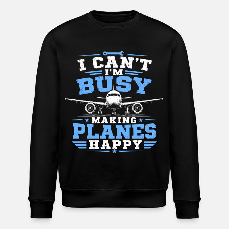 Luftfahrt Mechanik Flugzeug Techniker - Stanley/Stella Unisex Bio-Sweatshirt ROLLER - Schwarz