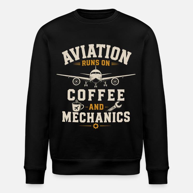 Luftfahrt Techniker Flugzeug Instandhaltung - Stanley/Stella Unisex Bio-Sweatshirt ROLLER - Schwarz