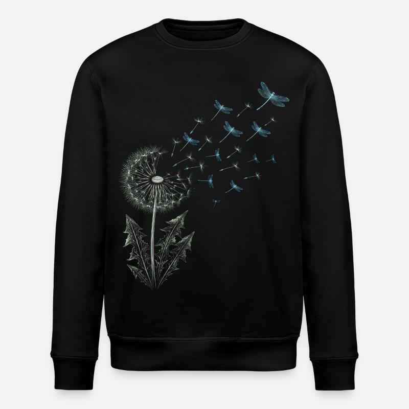 Pissenlit avec libellules - Sweat bio ROLLER Stanley/Stella Unisexe - noir