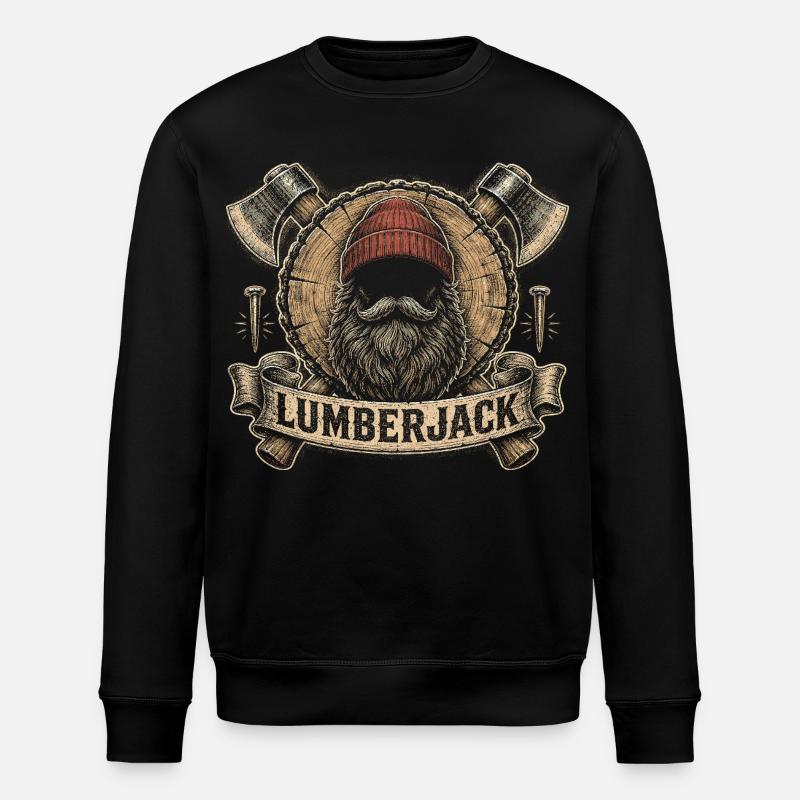 Holzfäller Baumfäller Waldarbeiter - Stanley/Stella Unisex Bio-Sweatshirt ROLLER - Schwarz