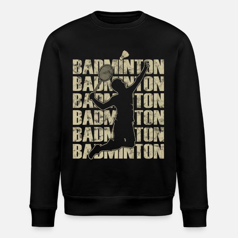 Retro style badminton player - Stanley/Stella ROLLER Unisex Organic Sweatshirt - black