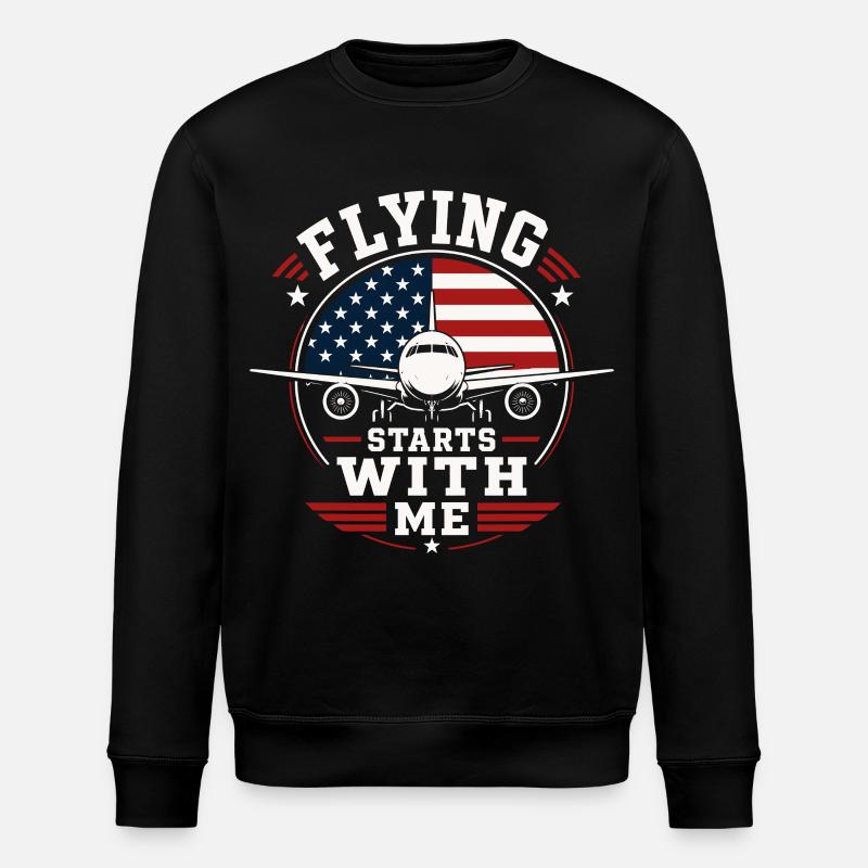 Flugzeug Mechanik Luftfahrt Technik - Stanley/Stella Unisex Bio-Sweatshirt ROLLER - Schwarz