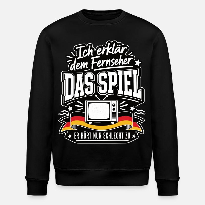Fernseher braucht heute Coachingpflicht - Stanley/Stella Unisex Bio-Sweatshirt ROLLER - Schwarz
