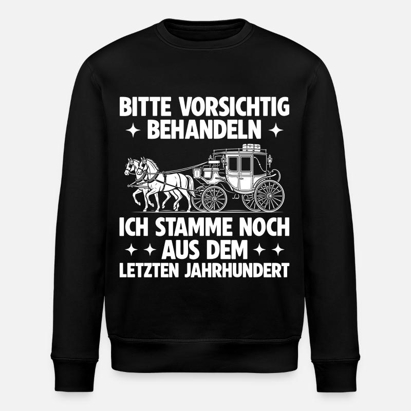 Bitte vorsichtig behandeln – Retro Spruch - Stanley/Stella Unisex Bio-Sweatshirt ROLLER - Schwarz