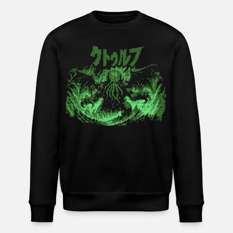 Cthulhu Pixel CRT Néon Vert - Sweat bio ROLLER Stanley/Stella Unisexe - noir